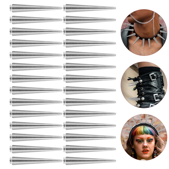 30 Pcs Punk Rivets Clothing Rivets Road Spikes Metal DIY Rivets Bags 2