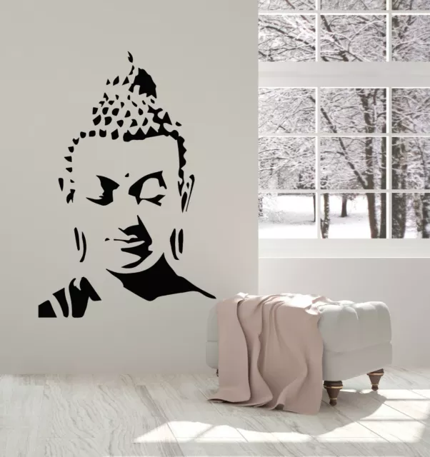 Vinyl Wall Decal Religion Buddha Face Head Oriental Buddhism Stickers (g5308)