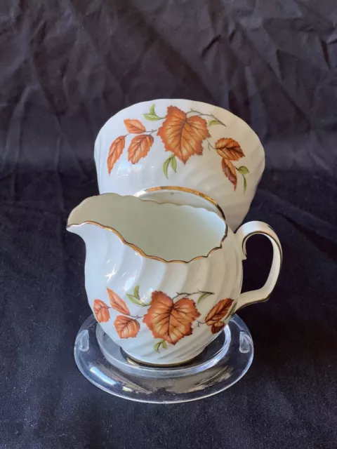 Royal Adderley England Fine Bone China Sugar & Creamer Set  "Autumn Leaves"