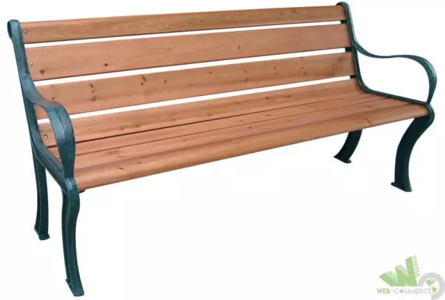 MAXI PANCHINA 156cm TIPO PESANTE GHISA DOGHE LEGNO PANCA DA GIARDINO