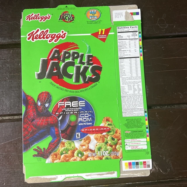 2002 KELLOGG’S APPLE Jacks Featuring Spider-Man PC game Cereal Boix $10 ...