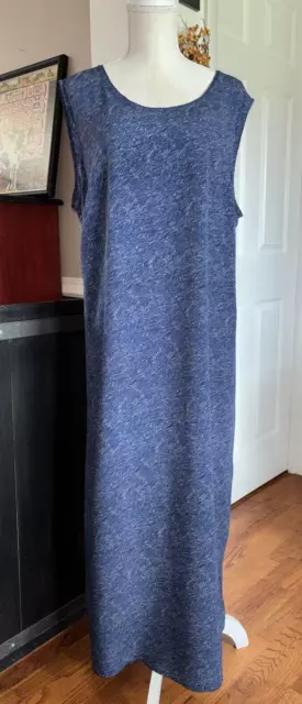 Maggie McNaughton Maxi Dress Plus Size 3x Sleeveless Blue Abstract Pattern