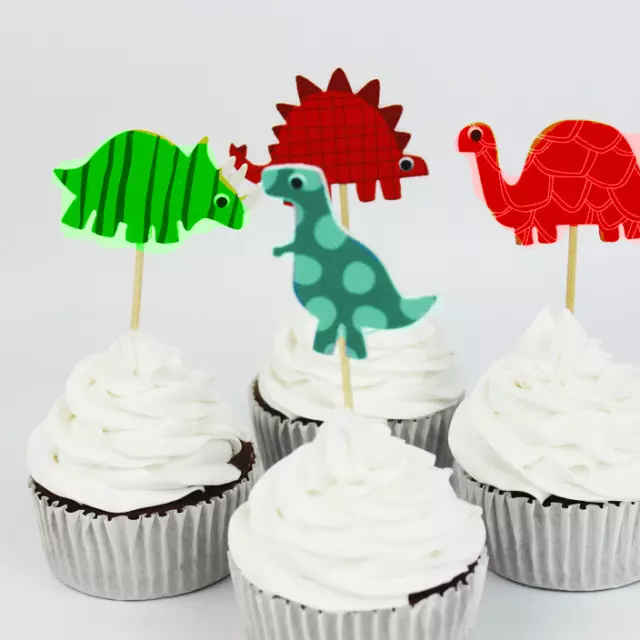 24pc Dinosaur Cupcake Toppers Birthday Party Decoration