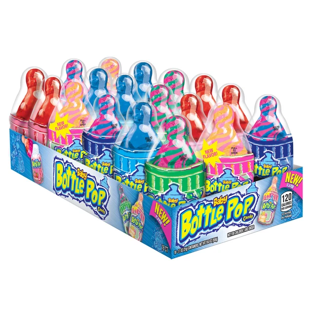 thumbnail image 2 of Baby Bottle Pop Lollipop Candy – 2 Bottles, 1.1 Oz Each, Assorted Flavors (Strawberry, Blue Raspberry, Watermelon) 2 of 4