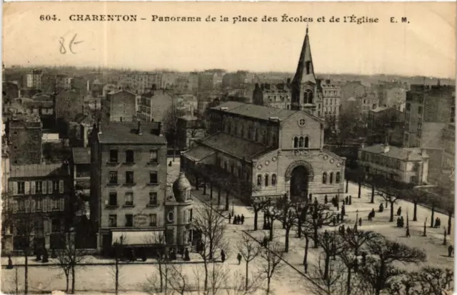 CPA CHARENTON Panorama de la Place des Écoles et de l'Église (569806)