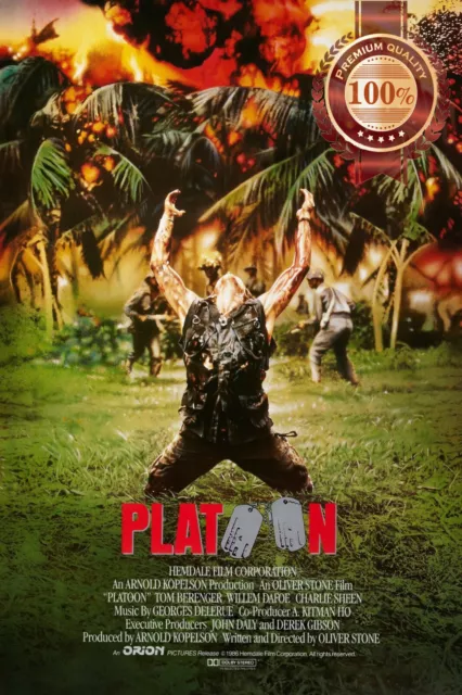 PLATOON 1986 80s WAR VIETNAM ORIGINAL OFFICIAL CINEMA MOVIE PRINT PREMIUM POSTER