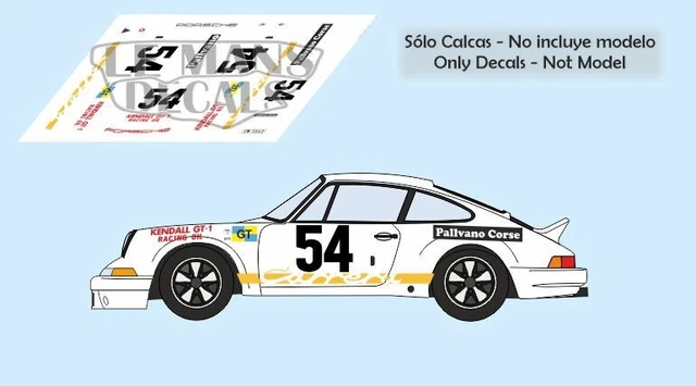 Décalcomanies Porsche 911 Carrera RSR Le Mans 1975 - Plusieurs échelles (1:32, 1:43, Etc.) - Stickers Pour Slot Cars