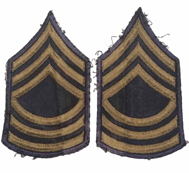 US Army Patch Master Sergeant Rank Chevron Set Pair Embroidered Military Badges