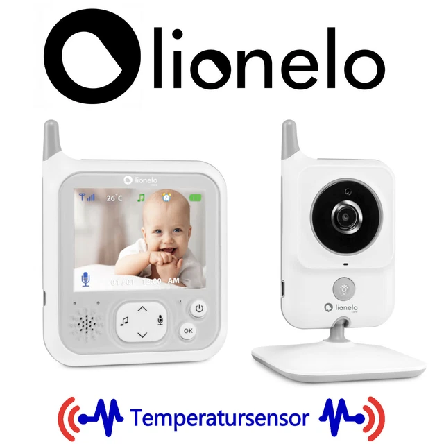 Babyphone lionelo Kamera 260m Display Nachtsicht Babymonitor Temperatursensor