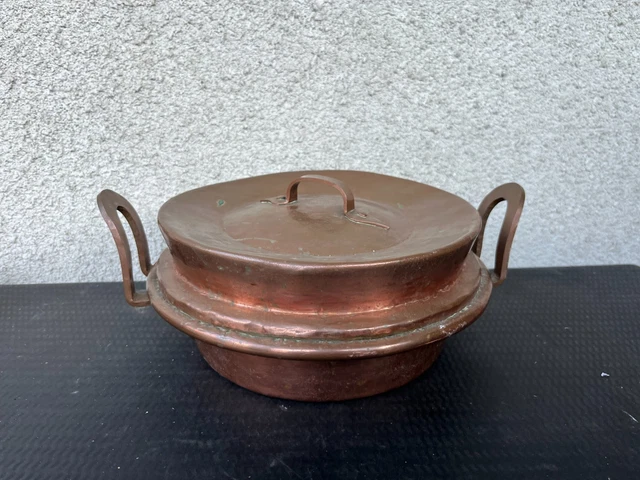 chauffe-lit anglais en cuivre martelé du 19e siècle En vente sur