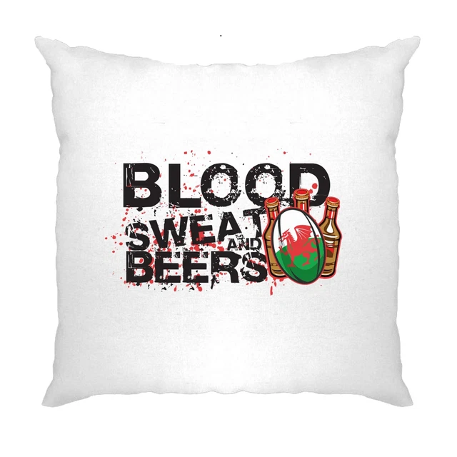Cuscino Galles Rugby Supporters Copertura Sangue, Sudore e Birre Sei Nazioni Sport