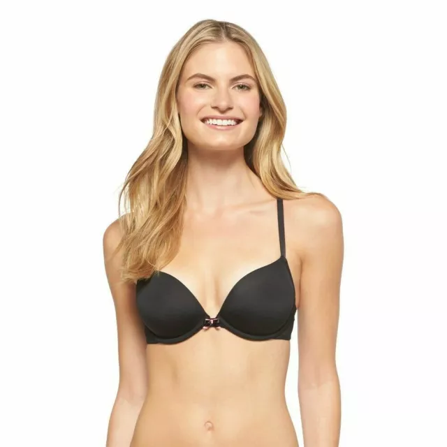 Xhilaration Perfect T-Shirt Convertible Lightly Lined Plunge Bra Black 32C, 1020