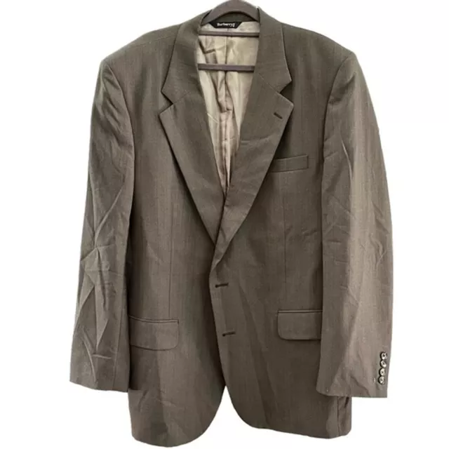 Vintage Burberry Men's Suit 100% Wool Brown Gray with Stripes