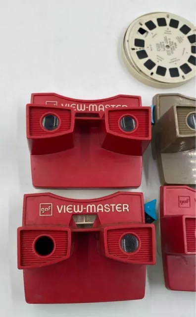 Vintage GAF View-Master Multicolor Picture Viewers With Slides Lot Of 6
