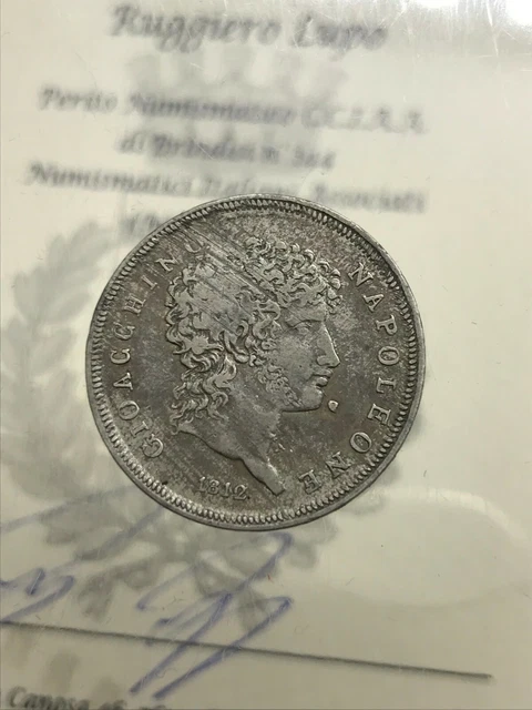 1 LIRA 1812 RR! Gioacchino Napoleone Regno delle Due Sicilie periziata