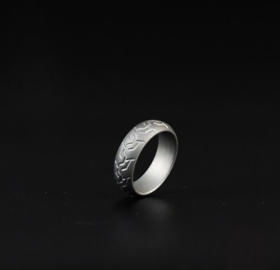 TC4 Titanium Alloy Tire pattern Finger Ring Necklace Pendant Bead Decorative EDC