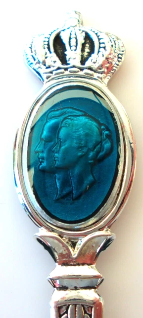 PETITE CUILLÈRE MÉTAL Argente - Blason Abries - Poinçon Jm - Collection EUR 2,99 - FR