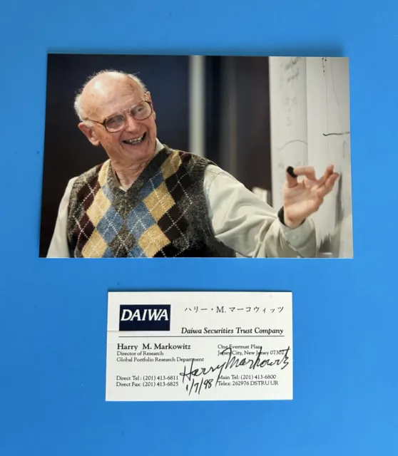 Harry Markowitz (Nobel Prize Economics 1990) Hand Signed Business Card