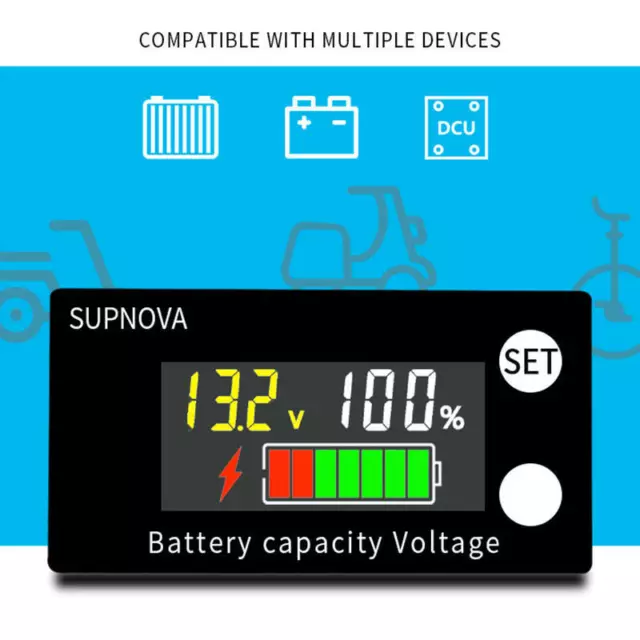 LCD Batterie Kapazitätsanzeige Digital Voltmeter Voltage Meter Tester 8-100V DA