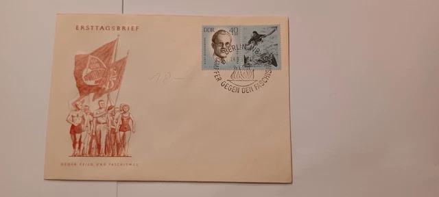 Ersttagsbrief DDR 1963 Gegen Krieg und Faschismus gest. Berlin W8 24.9.63