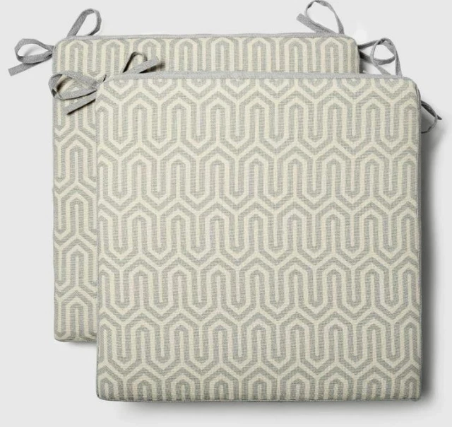 ROLSTON 2PK OUTDOOR Replacement Dining Chair Cushion Set Geometric