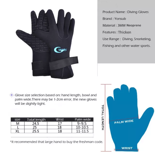 3mm Neoprene Wetsuit Gloves Kayak Surf Diving Sailing Water Sports Gloves UniJY 3