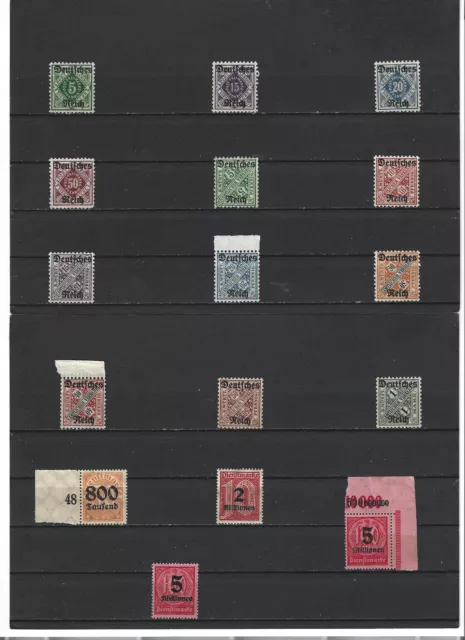 Deutsches Reich 1920-1923, Dienstmarken/Auswahl aus MiNrn: 52 - 98 **,postfrisch