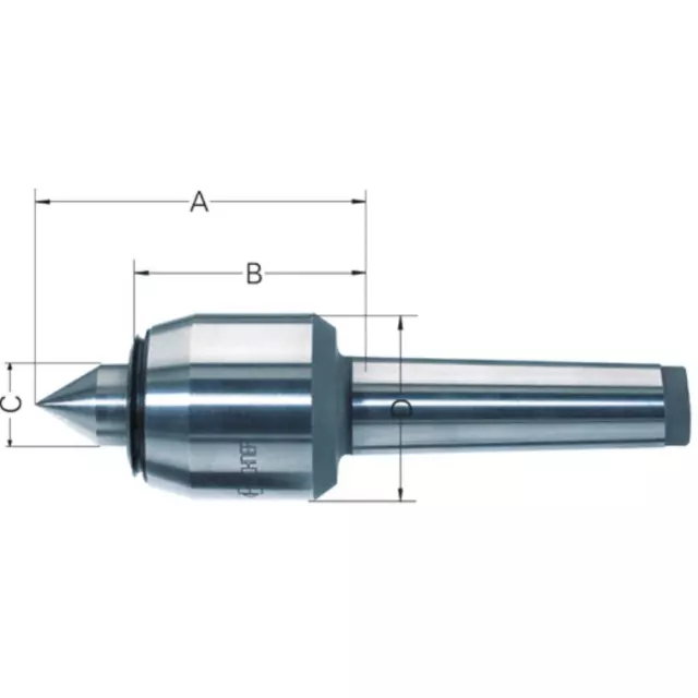 BRUCKNER Mitlaufende Zentrierspitze MK 3 Auskraglänge A 84