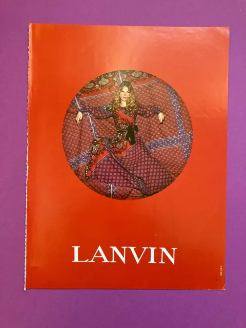 Publicité Lanvin 1970 advertising advert mode retro style fashion vintage