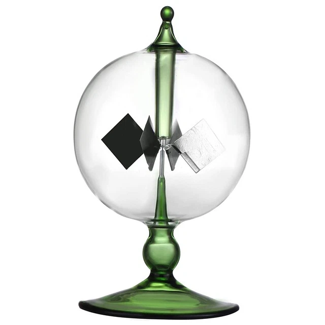 Green Solar  Radiometer Crookes Solar Energy  Vanes Windmill Gift Home Desk Deh