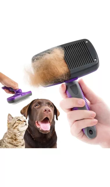 Self Cleaning Slicker Brush For Cats And Dogs Hertzko Gentle On Pets