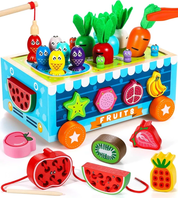 COOLJOYA Magnetic Fishing Game | Wooden Montessori Toys for 2 3 4 Year Old Girls
