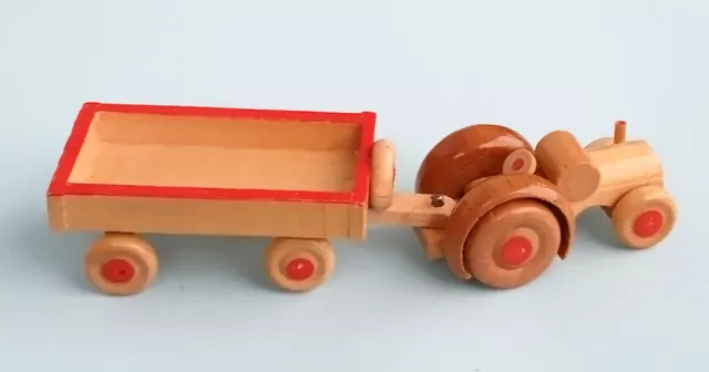 Bauernwagen - Trecker und Anhänger - Holz - DDR - Spielzeug für die Puppenstube