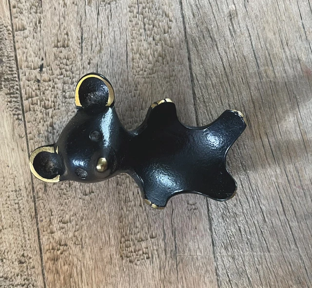 WALTER BOSSE CAT Egg Cup Vtg Mid Century Austria Brass Ring Holder
