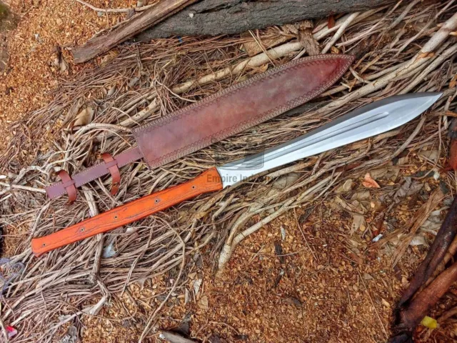 36" Custom Handmade Carbon Steel Blade Full Tang Spear Sword Battle Ready