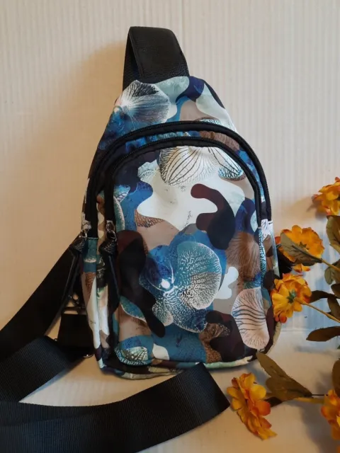 Samantha Brown - Floral Nylon Sling Bag  - Orchid Camo Print NWOT