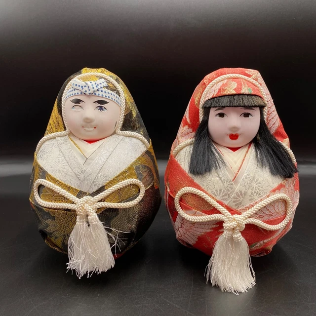 VINTAGE JAPANESE DOLLS Hime Daruma Collection Nishijinori Daruma