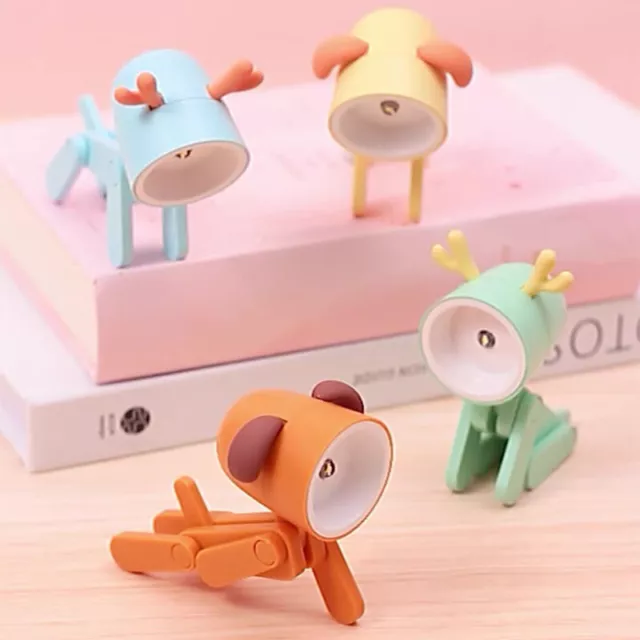 Luz nocturna LED mini luz para mascotas regalo estudiante dibujos animados mascota pequeña lámpara de mesa plegable