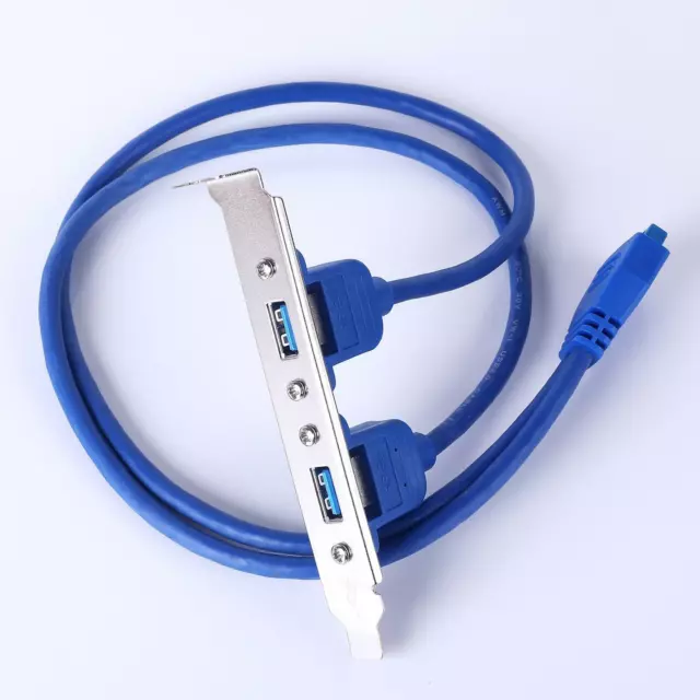 USB 3.0 Back Panel Expansion Bracket to 20-Pin Header Cable (2-Port)