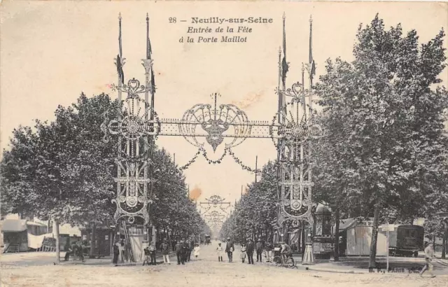 Cpa 92 Neuilly Sur Seine Entree De La Fete A La Porte Maillot