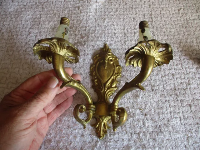 Ancienne Lampe Applique Murale en Laiton style Bougeoir à Completer