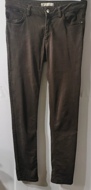 Jeans denim ZARA Z1975 marroni skinny fit stretch misto cotone taglia 12