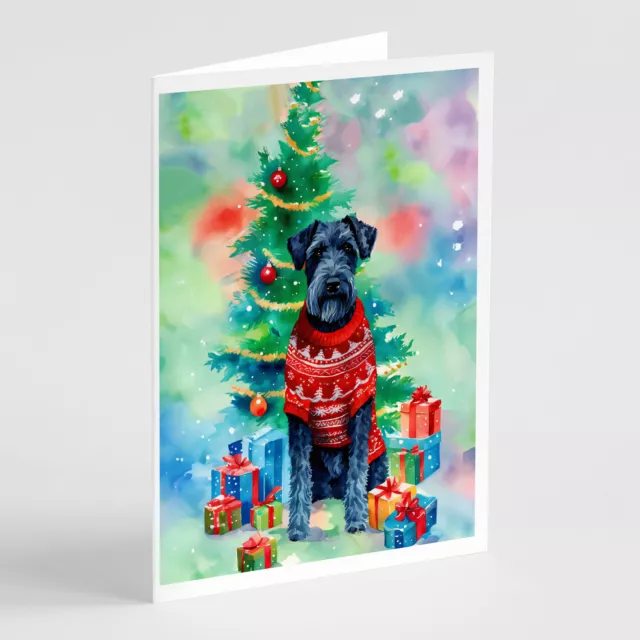 Kerry Blue Terrier Christmas Greeting Cards and Envelopes Pack of 8 DAC3495GCA7P