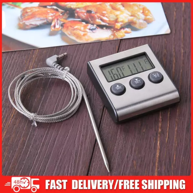 Stürzte Digital-Thermometer für Backofen digitale LCD-Anzeige Sonde Nahrung Ther