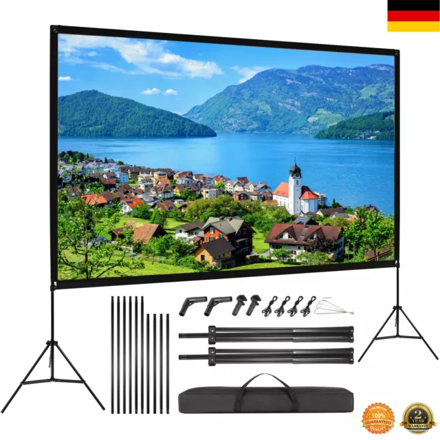 120Zoll Beamer Leinwand Mit Ständer 16:9 Outdoor Heimkino 4K HD Projector Screen