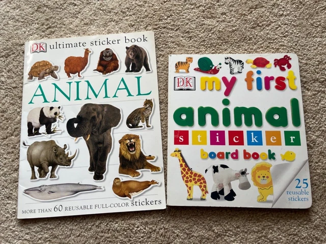 2 Packs Reusable Sticker Books, 70 Waterproof Animal Armenia...