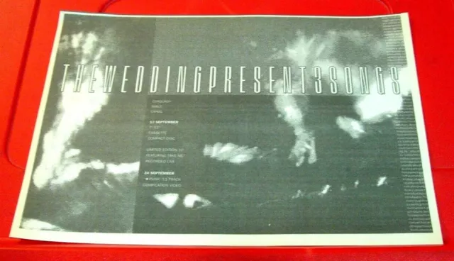 The Wedding Present 3 Songs/Corduroy Vintage ORIG 1990 Press/Mag ADVERT 11.5"x 8
