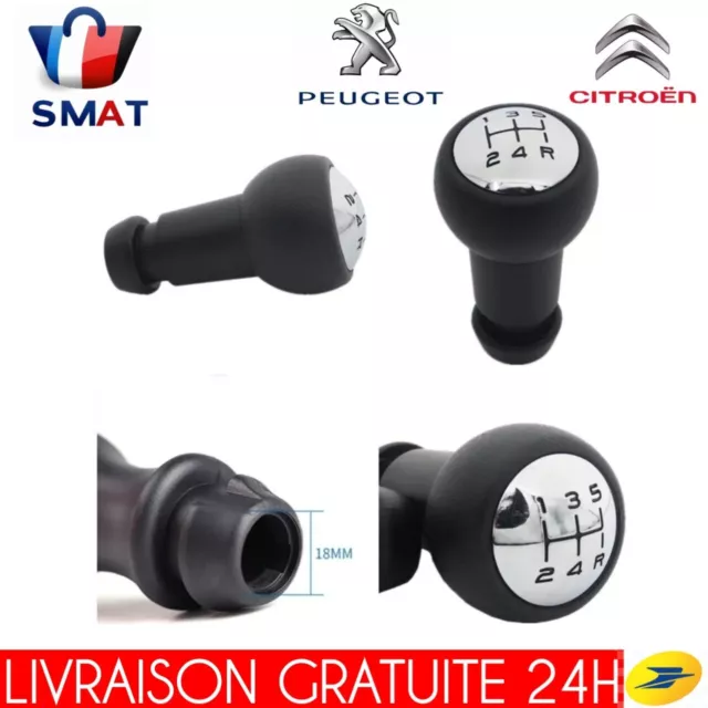 Pommeau Levier 5 Vitesses + Adaptateur Pour Peugeot 206 306 406 107 207 307 106✅