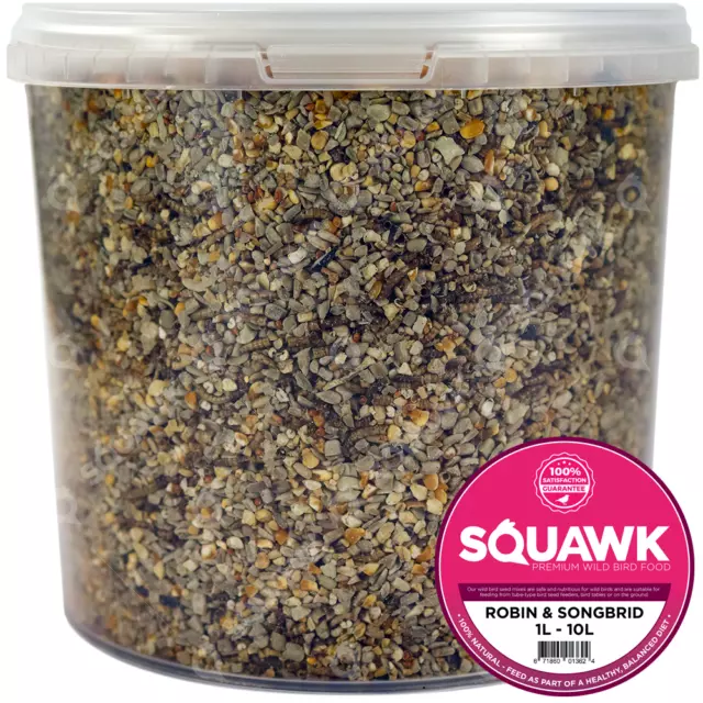 SQUAWK Robin & Songbird Food - Premium Grade Wild Bird Seed Mix For Garden Birds