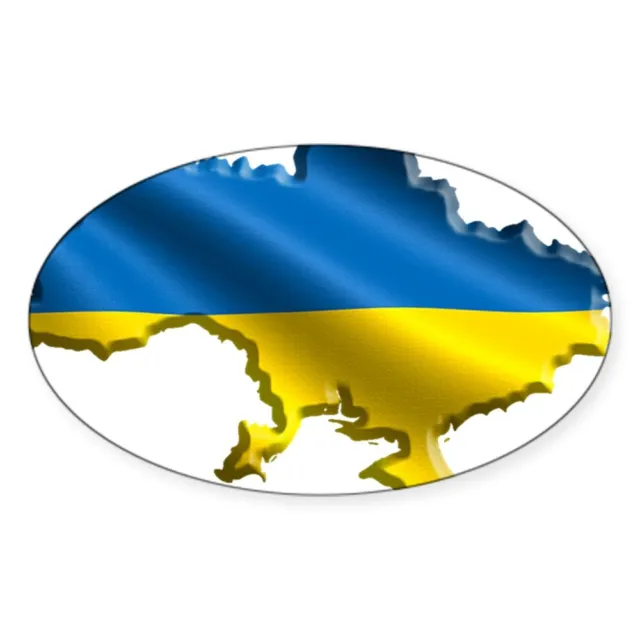 CafePress Ukraine Pride Love Ukrainian Flag Sticker Sticker (Oval) (910928618)